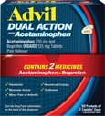 Advil Dual Action, Ibuprofen 250mg, Pain Relief, 100 Caplets | Dual Action Formula, Relieves Headaches and Back Pain, Blocks Pain Signals, Targets Inflammation, 8 Hour