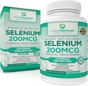 PurePremium Selenium 200mcg Supplement - L Selenomethionine Ефірне мінерал - Щоденна підтримка нормальної тиреоїдної, імунної системи для нормальної функції простати - 3 місяці постачання - 100 капсул