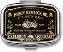 Metal 2 Commissage Pill Organizer Travel Friendly Portable Compact Pill Box Cute Pill Case to Hold Vitamins / Fish Oil / Supplements / Meds / Tablet for Purse / Pocket (Vintage Poison Label)