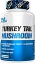 Evlution Nutrition Turquía Tail Mushroom - 500mg Organic Turkey Tail Mushroom per Capsule - Immune Support - Suplemento dietético - Vegan &amp; Non-GMO - 60 Servimientos - 60 cápsulas