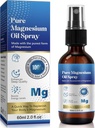 Magnesium Spray, Magnesium Olie til Føde og Søvn, Pure Magnesium Oil Spray, 100% Pure og Organisk, Glaskolbe, Rejsestørrelse 2 Fl oz