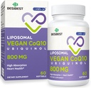 Liposomal Ubiquinol CoQ10 800 MG Softgel, High Abxia CoQ10 Ubiquinol Supplement, Active Coenzyme Q10 800 mg, Heart & Brain Function, Energy Production, 60 Vegan Softgels