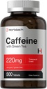 Horbäach Caffeine Pills 220mg Tea Berdearekin | 500 Tablet | Barazkiak, GMO eta Gluten Free
