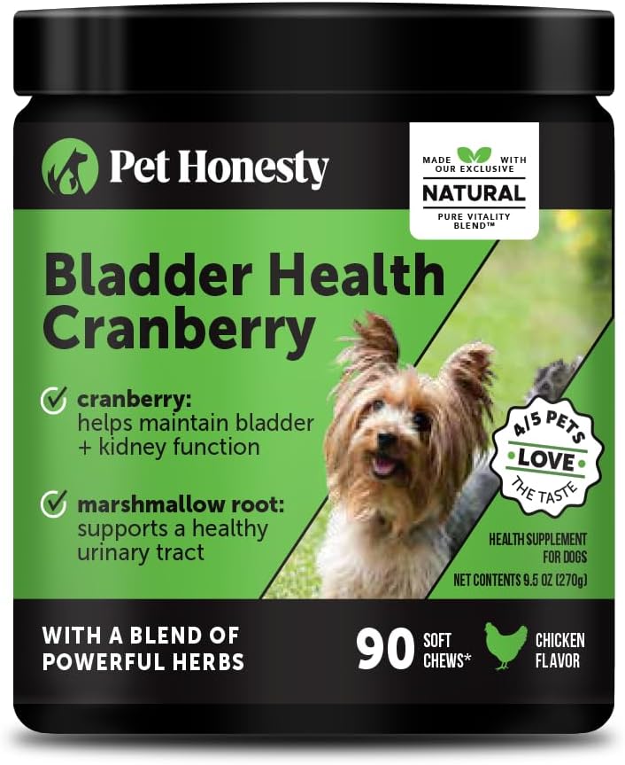 Bladder Health Cranberry תוסף לכלבים - תמיכה Kidney לכלבים, Cranberry & D-Mannose עבור הכלב Urinary Tract בריאות, הכלב Urine & Bladder תמיכה (Chicken)