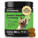 Pet Honesty Vet Recommended Cranberry Supplement for Dogs, 90 Ct, Chicken | Dog urinary tract supplement with cranberry, D-mannose & marshmallow root, supports bladder health & normal urine pH