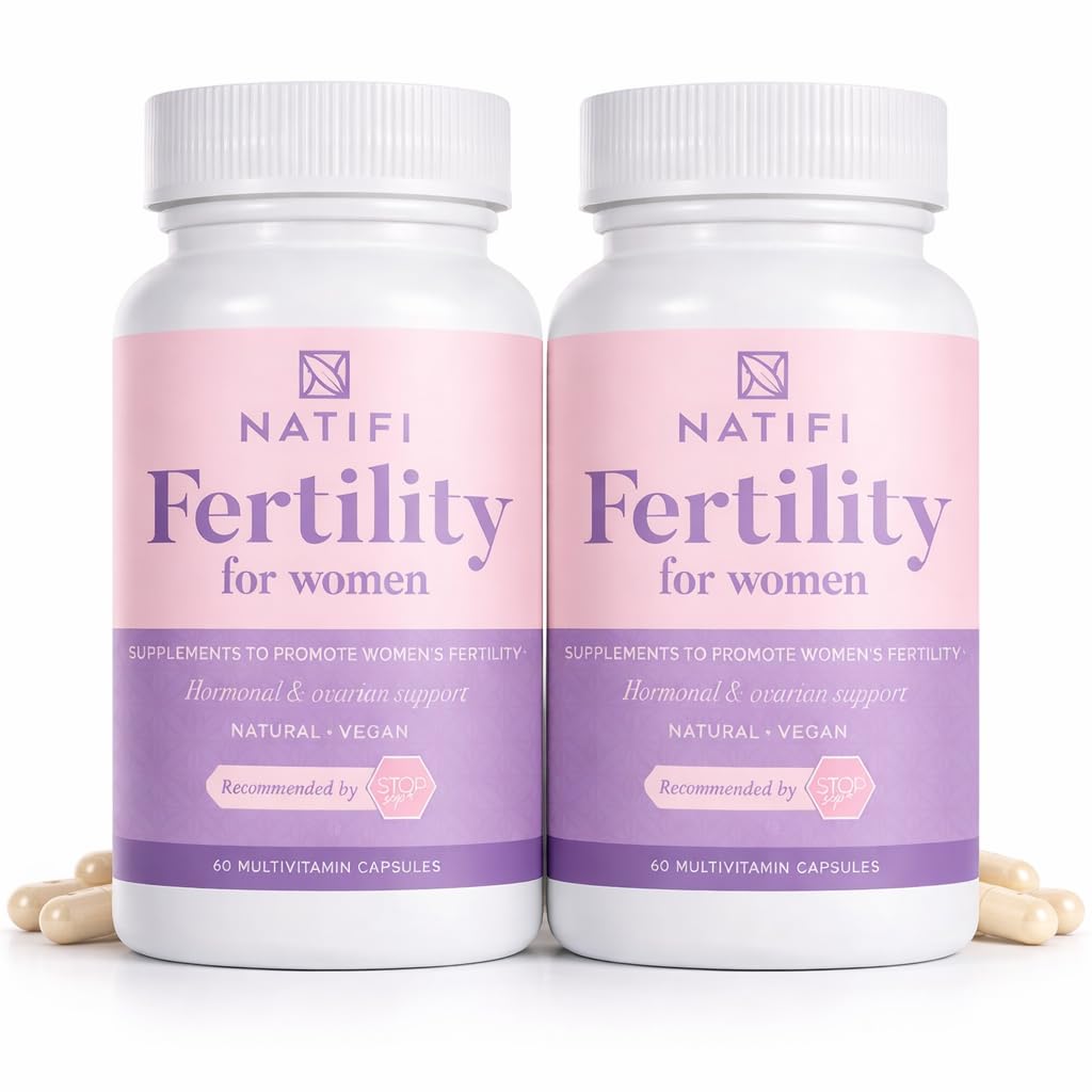 Natifi Conception Prenatal Vitamins for Women (2 Bottles) | Fertility Pre Pregnancy Multivitamin with Myo Inositol, Folic Acid, Vitex | Women’s Daily Support Supplement | 60 Capsules Each