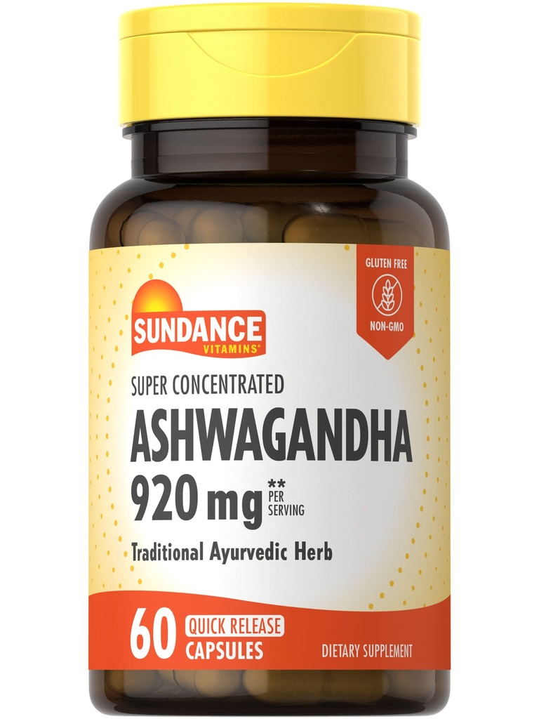 Sundance Ashwagandha | 60 Capsules | Super Concentrated | Traditional Ayurvedic Herb | Non-GMO, Gluten Free Supplement