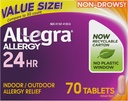 Allegra Adulto 24-ore allergia pantofole di sollievo, Non-Drowsy Indoor e all'aperto medicina di allergia, 180 mg Fexofenadine HCI Antihistamine Pillola, 70-Count