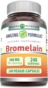 Amazing Formulas Bromelain 500mg 2400 GDU, Veggie Kapsler Note 124; Non- GMO