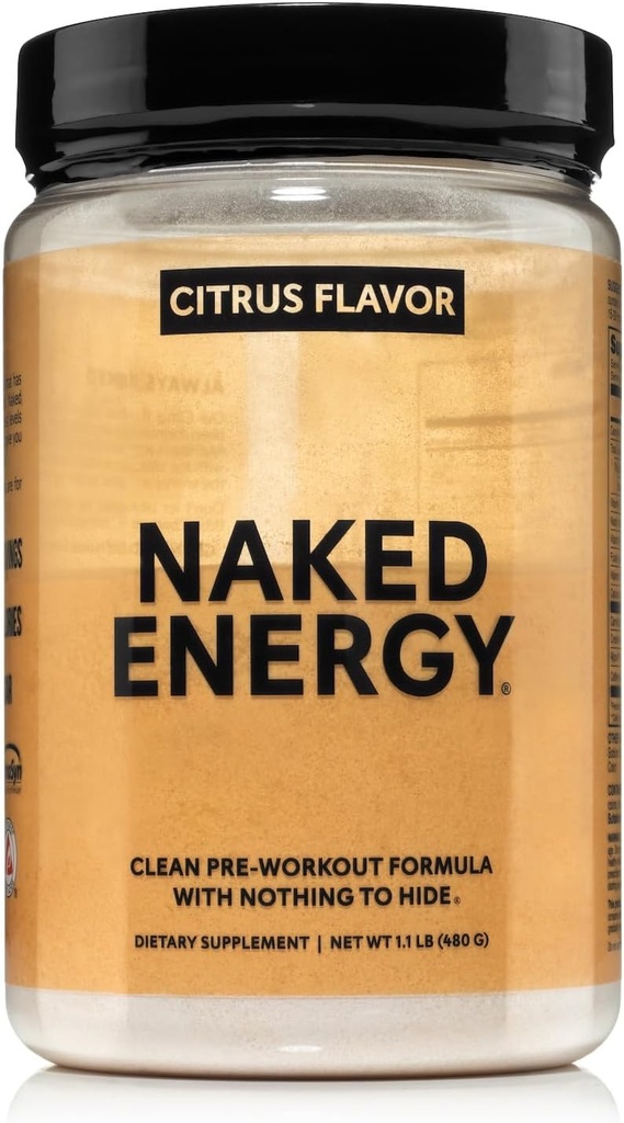 NAKED Citrus Energy - Citrus Maitsestatud Clean Pre Workout Supplement meestele ja naistele, Vegan Sõbralik, Ei Lisatud Magusained, Värvid Või Maitsed - 30 Serving
