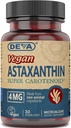 DEVA Nutrition Vitamins Astaxanthin 4mg, Vegan, Készült Haematococcus Pluvialis mikroalgák, 30 kapszula, 2- Pack