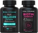 Vital Vitamins Multi Collagen Pills + Biotin Complex Pills