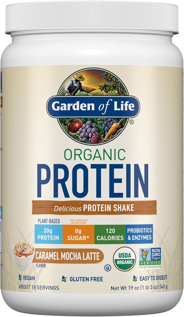 Have of Life Vegan Protein Powder - Caramel Mocha Latte - 20g Plant Protein, BCAA, Probiotika & fordøjelsesenzymer - Glutenfri, ikke-GMO