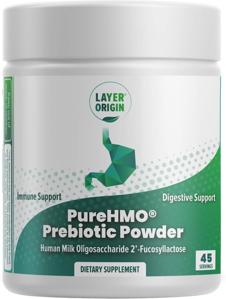 Layer Origin | PureHMO Human Milk Oligosaccharide (HMO 2'-FL) Prebiyotik Fiber Toz - Feed 200 Milyarlik Probiotik / Scoop, 45 Xidmət