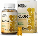 Wild & Organic CoQ10 Gummies - Vegan CoQ10 200mg Suplemento antioxidante com Ubiquinone - Energia natural e chicletes de foco com coenzima Q10-60 Pectina não-GMO Mastigables