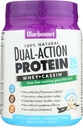 Bluebonnet Nutrition Dual-Action Protein Powder, Whey from Grass Fed Cows, No Sugar Added, Non ГМО, Gluten & Soy Free, Kosher Dairy, French Vanilla Flavor, Off-white, 16.8 Oz