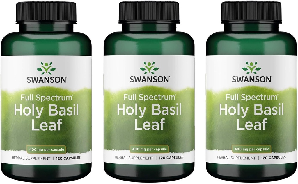 Swanson Holy Basil Leaf (Tulsi) - (120 kapszula, 800mg adagonként) 3 Pack