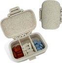 Organizador de píldoras de viaje - Durable, Watertight Pill Case Travel Size con 3 Compartments - Compact Pill Travel Case for Vitamins, Supplements, Medicine - Travel Pill Container for Purse (White)