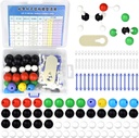136pcs Organic Chemistry Molecular Model Set for Student and Teacher Inorganic & Organic Academic Chemistry Education 59 Atoms & 76 Links Bonds & 1 Link Atoms Remover