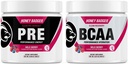 Miele Badger Pre Workout Powder & BCAA Aminoacidi Polvere Bundle | Beta Alanine, Caffeina & Vitamina C + Elettroliti | Vegan Keto Sugar Free & Paleo per uomini e donne | 30 Servings (Wild Berry)