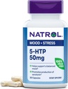 Natrol Mood & Stress 5-HTP 50mg, Kosttillskott hjälper till att stödja ett balanserat humör, 30 kapslar, 7-30 dagars leverans