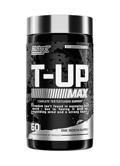 Nutrex Research T-Up Booster Muscle Growth Supplements for Men Increase T Levels Strength Stamina Support Fitness Workout Muscle Recovery Energy Capsules 60 Count