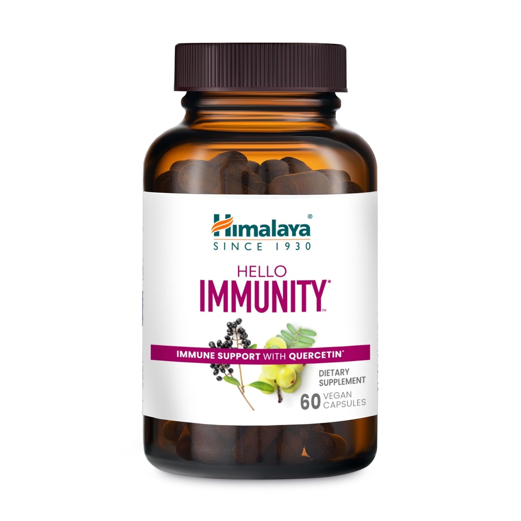 Himalaya Hello Immunity with Quercetin, 60 Day Supply - Herbal Immune Support Supplement, Bioflavonoid and Antioxidant for Immunity and Daily Wellness - Vegan, Non-GMO, Gluten Free, 500 mg, 60 Caplets