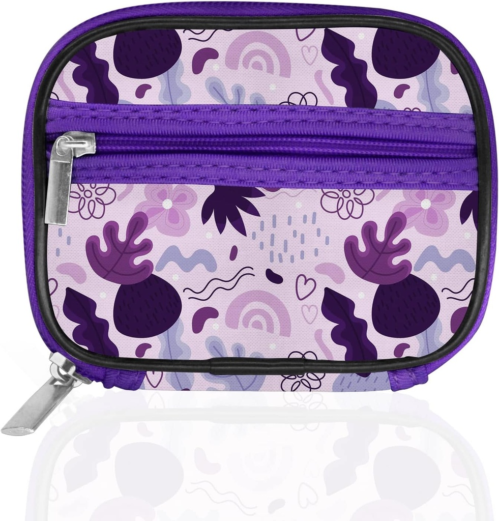 Serfeymi Weekly Travel Pill Organizer Pill Case for Purse with Removable 7 Day Pil Box, Fashionable Travel Medical Organizer Pil Kill Container, Vitamin - Purple 02