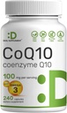 DEALsEMENT CoQ10 100mg Omega 3 100mg, 240 kapsulak | Bioavailable Coenzyme Q10 formula | Supports Heart, Energy & Brain Health | Antioxidant Support | Non-GMO