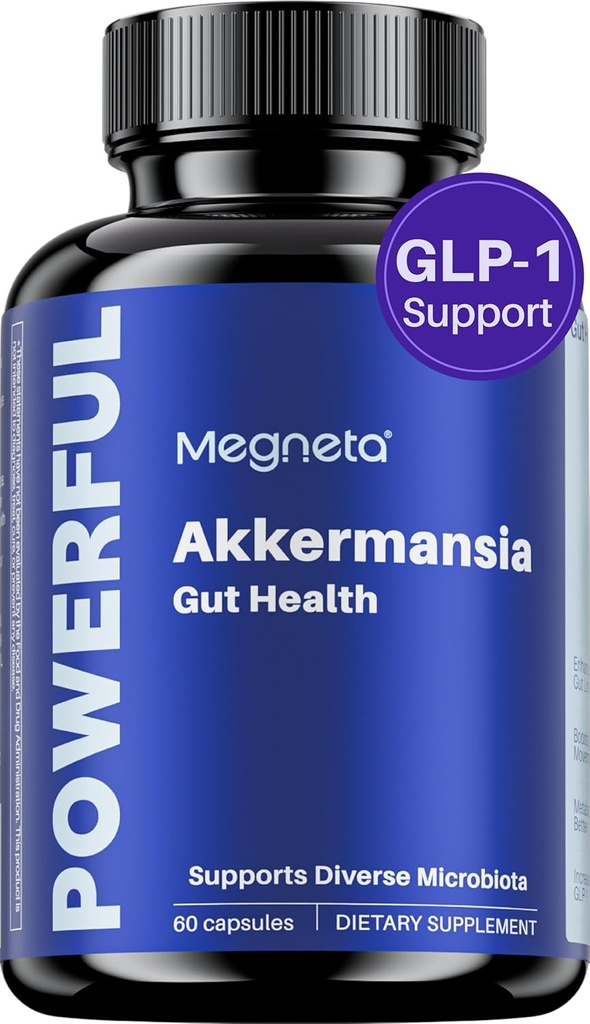 Probiotik Akkermansia, Boosts GLP-1, 300M AFU, Inulin Prebiotic Fiber - Suplemen Kesehatan Gut untuk Pria & Perempuan (60 Kasules)