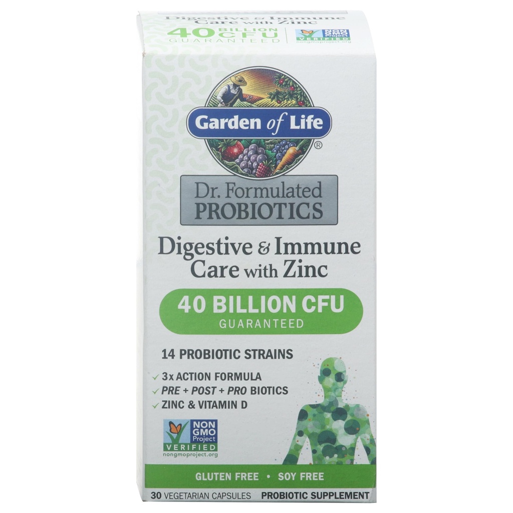 Garden of Life, DR. Formulated Probiotics Digestive & Immune Care with Zinc, 30 Count