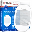 Transparent Film Dressing 4" x 4.75" (10 Pack) - Waterproof Adhesive Wound Bandages for Post-Surgical Shower, IV Shield, Tattoo Aftercare, Clear Breathable Dressing Patches by HEALQU