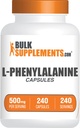 BulkSupplements.com L-Phenylalanine Capsules - Phenylalanine Supplement, L-Phenylalanine 500mg - Gluten Free, 1 kapsel per portion, 240 kapslar (Pack av 1)