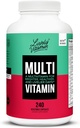 LIVELY VITAMIN CO. Multivitamin - 37 vitaminer Mineraler og ekstrakter - Energi - Minne - Immunfunksjon - hjerte-hjerne - Fokus - Mood - Antioksidanter - Dairy Gluten soya gratis - 240 vegetariske kapsler