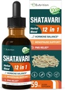 Shatavari (Shitabari) Gocce per il supporto delle donne Menopause sollievo, supplemento di erbe per il supporto PMS, 12-in-1 Formula con Yam Selvatico, Vitex Berry Extract. 2oz