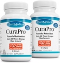 EuroMedica CuraPro - Antioxidant Supplement for Brain & Immune Health Support - Dietary Supplement with Curcumin & Turmeric Essential Oil - Herbal Liver Support - 60 Softgels, 2 Pack (120 Softgels)