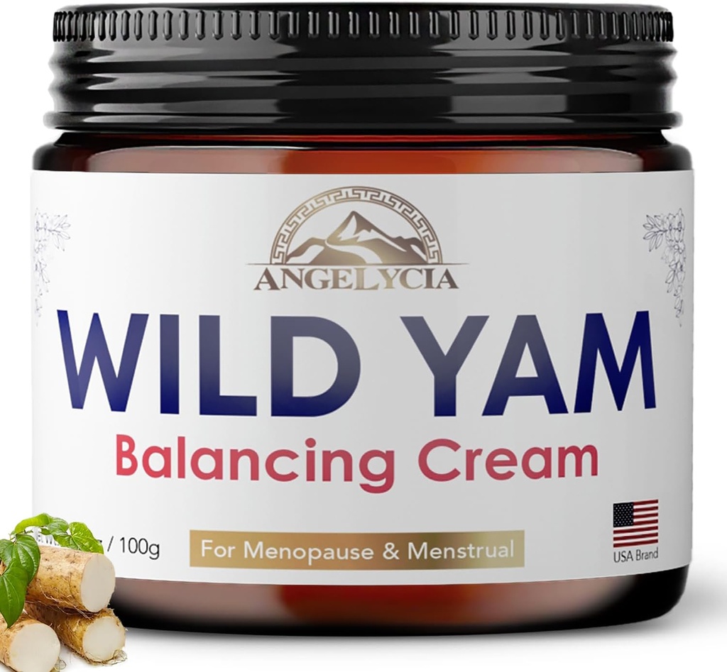 ANGELYCIA Wild Yam Cream per l'equilibrio dell'ormone | L'equilibrio dell'ormone per le donne | Crema | 100% Pure Organic | Organic per PMS | Perimenopause & Menopause Support | All Skins