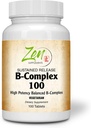 Komplet B- Complex Vitamin Supplement - B Vitamin Supplement Complex med folinsyre, biotin, Inositol - for immun- og cardio sundhed, energi Metabolisme - 100 Vedvarende udgivelsestabletter