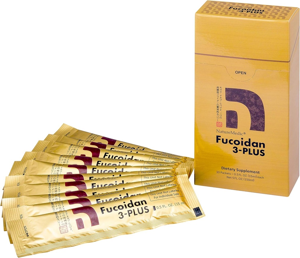 Fucoidan 3- Plus Brown Seaweed Immunity Supplement három magas tisztaságú Fucoidan Organic Mekabu Fucus Mozuku Agaricus 10 koncentrált folyékony csomagok készült Japánban