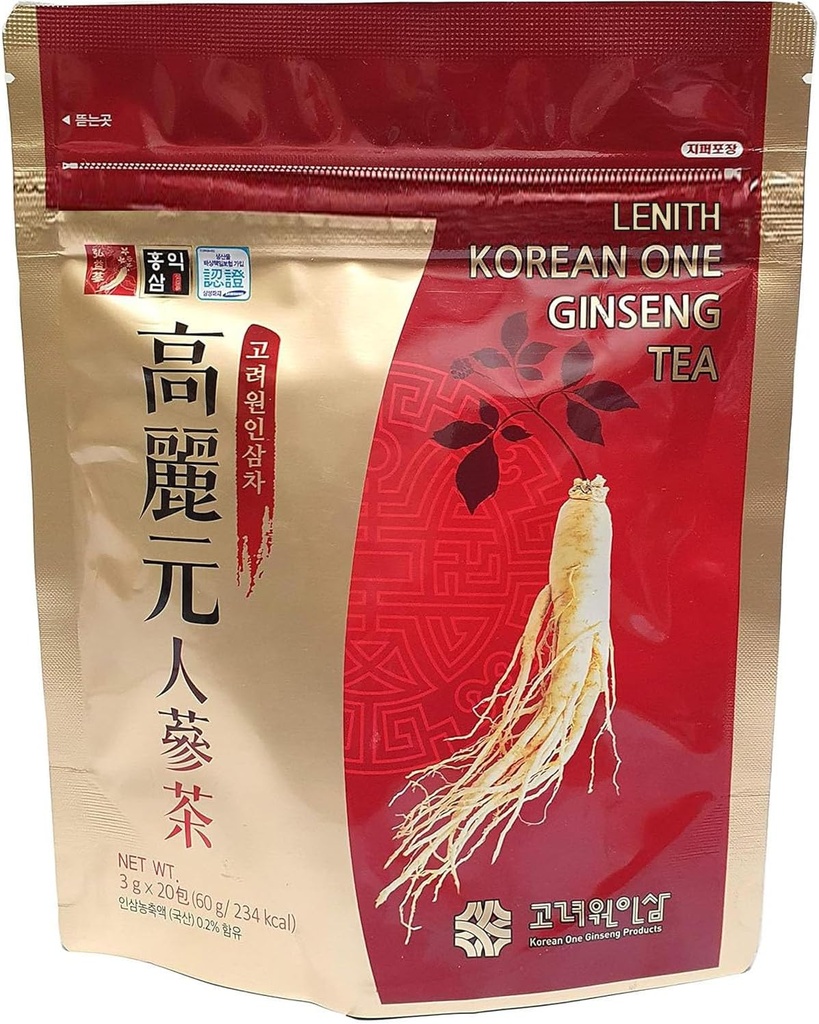 LENITH% 100 Jatorrizko Korean One Panax Ginseng Tea 20T Erroak Erauzi Granules 60g (3g X 20T)