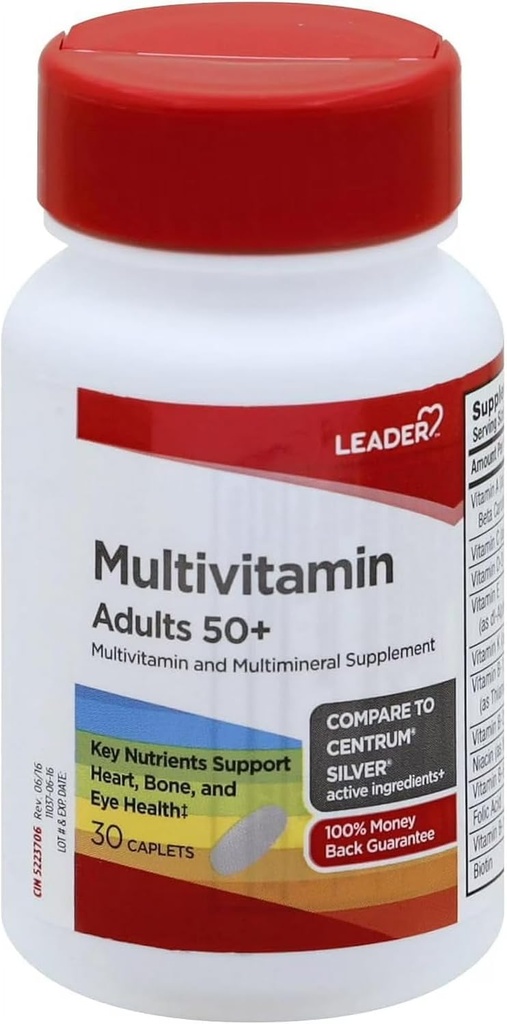 Leader Multivitaminico adulto 50+ Caplets 30 ct Confezione da 1