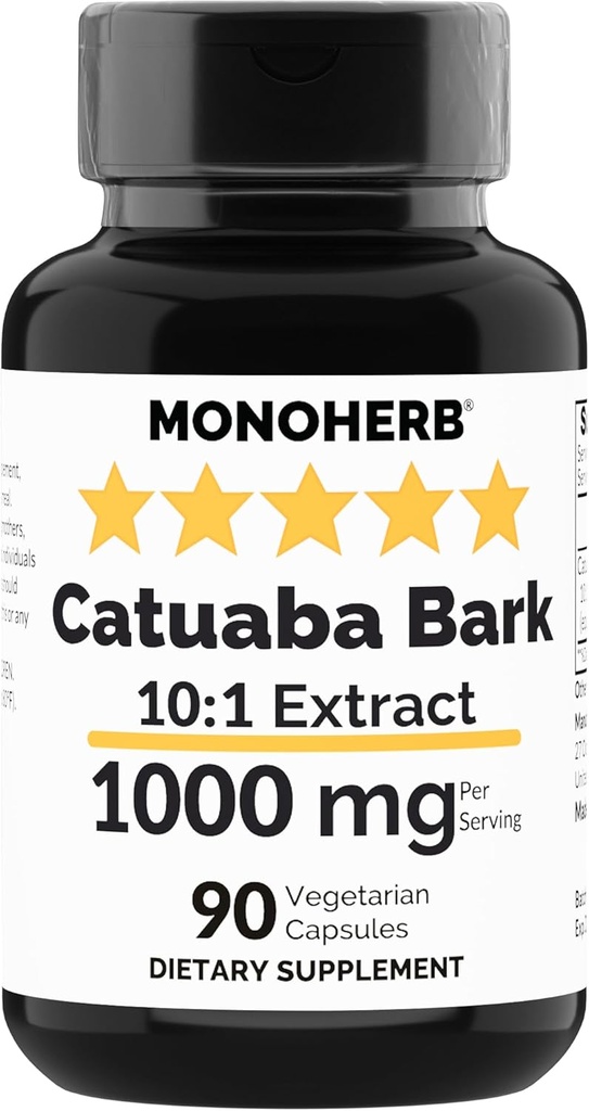 MONOHERB Catuaba Bark Extract 1000 mg - 90 Vegetariánske kapsuly