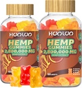 HOOLOO Hemp Gummies for Happier Bedtimes & Focus, Extra Strength 2,800,000mg Hemp Oil Infused Gummy Bears Fruitig, Suikervrij, 120ct eetbaar, Made in USA
