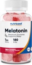 Nutricost Melatonina 1mg, 180 Gummies, Morango Flavored - Gluten Free, Non-GMO, No Corn Syrup