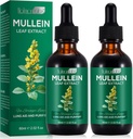 2 Pack Mullein Drops for Lungs, Natural Mullein Herbal Supplements, Mullein Leaf Extract for Lung Cleanse and Research Support, 2.02 fl oz