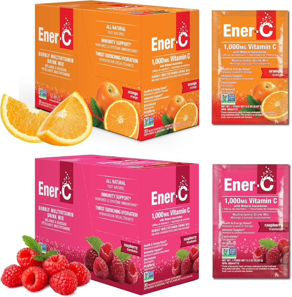 Ener-C Orange & Aveņu Multivitamīnu Dzēriens Sajaukt Pulveris Vitamīns C 1000mg & Elektrolīti ar reālu augļu sulu Dabas enerģija un Imūnās atbalsts sievietēm un vīriešiem - Non-GMO Vegan & Gluten Bezmaksas - 60 Skaits