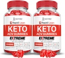 Indokolt laboratóriumok (2 Pack Rapid Lean Keto ACV Gumies Extreme 2000MG Rapid Lean Keto Gumies Apple Cider Ecet Gránátalma Pomegranate Beet Juice Powder B12 Vegan Nem GMO 120 Gumis