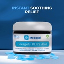 Hexagels Plus Aloe Vera - Guarnizione avanzata Hydrogel Pads per Blister Prevention & Soothing Burn Care - Piede, Tacco, Punta, & Ankle Protection, Confezione da 200, Patch da 1 pollice, da Medagel, Paraben Free