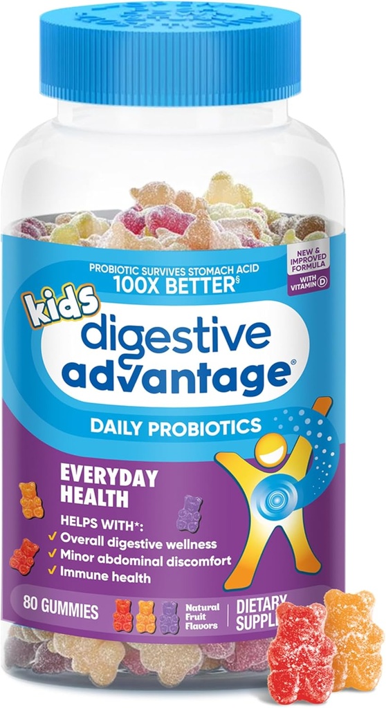 Adaltatge de Daily Probiotic Gumy per a nens, Multi, Natural Frut Flavours, 8.0 Compte