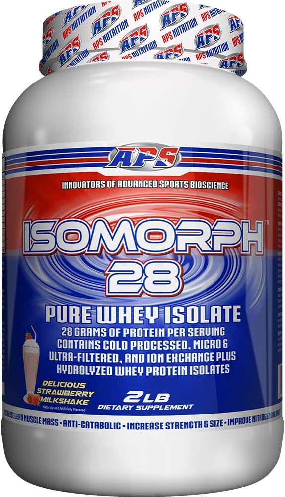 APS Nutrition IsoMorph 28 Olbaltumvielu pulveris    ; Pure Whey Isolāts ; Auksti presēts, Ultrafiltrēts, & Jon Exchange Isolāti ; 28g Olbaltumvielas; 2 sūkalu (Zemeņu Milkshake)